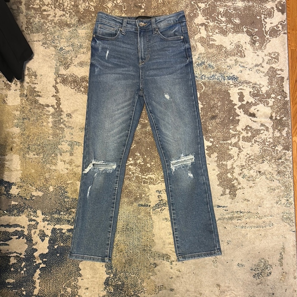 Kendall & Kylie Blue Straight Jeans with Distressed Details